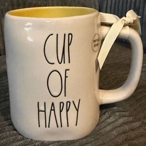 Rae Dunn White and Yellow 'Cup of Happy' Mug